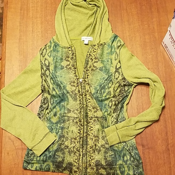 👸👕#013 Live And Let Live Zip-up snakeskin design Lightweight hoodie Size S - Picture 1 of 9